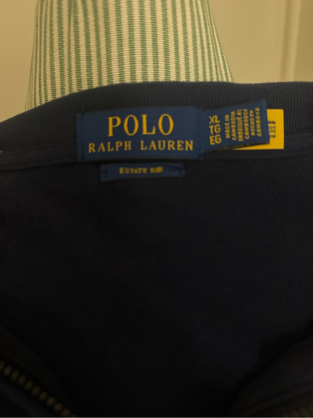 Polo Ralph Lauren Men’s XL Navy 1/4 Zip Cotton Pullover Pony Logo - Picture 5 of 5